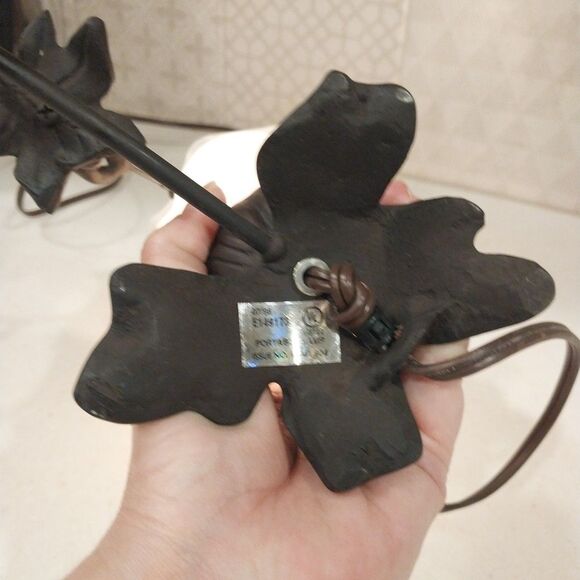 Vintage-Inspired Bronze Cherub Accent Lamp Tulip Frosted Glass Shade Nightlight - Picture 12 of 16